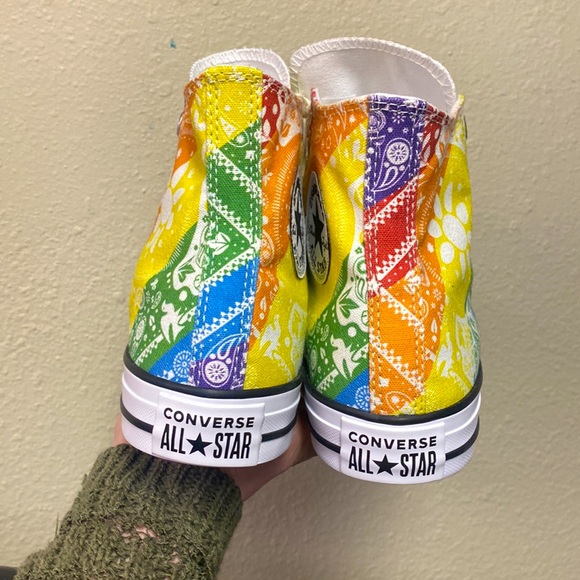 Converse rare rainbow pride all stars tapestry paisley high top sneakers - Picture 9 of 14